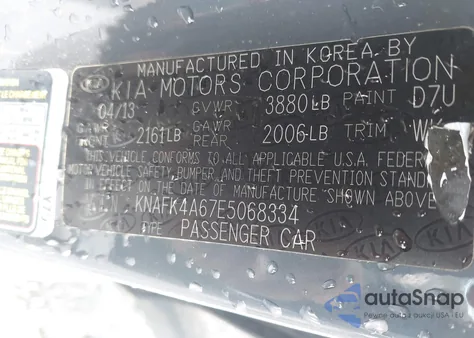 2014 Kia Forte Lx from USA, damaged, VIN KNAFK4A67E5068334